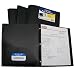 C-Line Two-Pocket Heavyweight Poly Portfolio with Prongs, For Letter Size Papers, Includes Business Card Slot, 1 Case of 25 Portfolios, Black (33961)
