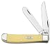 W.R. Case Sons Cutlery Trapper Mini 3207 Cv Synthetic Yellow Clip Spey Blades 8.89cm Closed