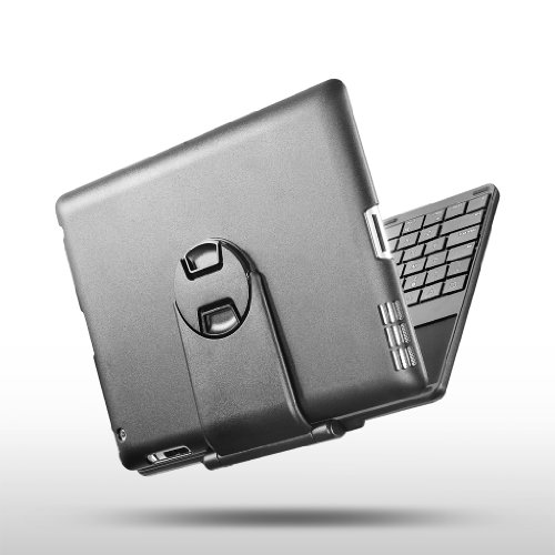 New Trent IMP38B Airbender ClamShell Keyboard Case for the NEW iPad, iPad 2, Bluetooth keyboard /w matte finish compatible with the NEW iPad, iPad 2 3G Tablet, WIFI Model, 16GB, 32GB, 64GB, with multi adjustable angles and removable stand (the UPGRADED VERSION of IMP39B Embassy)