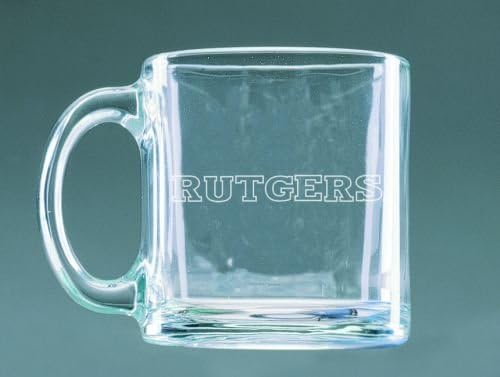 Rutgers Scarlet Knights 13 Oz Deep Etched Clear Glass Coffee And Tea Mug