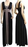 Grecian Black & Mocha Evening Maxi Dress(1050) Available in 4 Lengths