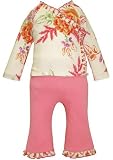 Baby Lulu Hannah Floral Solid Pants with Floral Ruffle