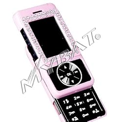 Verizon LG VX-8500 VX8500 Chocolate CZ Diamond Solid Pink Crystal Case Cover