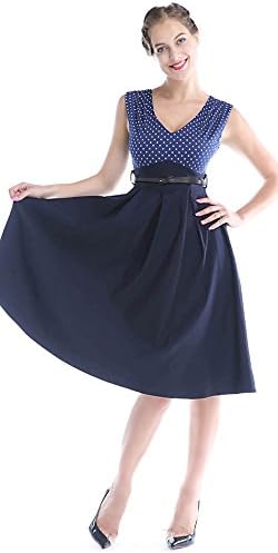 Women's Sexy Low V Neck Belted Waist Casual Business Ruffle Midi Dress