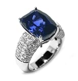 18K White Gold Tanzanite and Diamond Ring