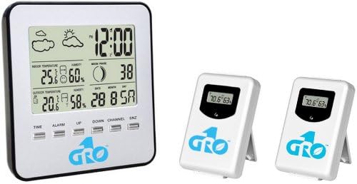 1 Wireless Weather Station + 2 Sensors Temperature Date Alarm Snooze Time Humidity