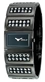 Image of Accu2 By Accurist A2-24201 Ladies Black Linked Cuff Black Swarovski Crystal Watch