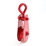 uxcell レッド　直径48mm　単一の滑車　スイベルアイローププーリー　タックル索具