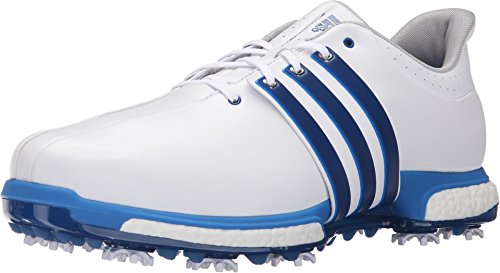 adidas Golf Men's Tour360 Boost Spiked Shoe,White/Eqt Blue/ Shock Bl,9 W US