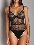 Only Hearts So Fine with Lace Body Suit with Lace Black