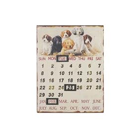 AT-Giftware - NS021 - Calendrier Perp�tuel Mural - Magn�tique - Design Petits Chiens