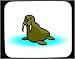 All Products : Decorated Mouse Pad with flipper, walrus, tusks, brown, pup