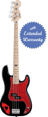 Squier by Fender Pete Wentz Precision Bass, Maple Fretboard with Gear Guardian Extended Warranty - Black