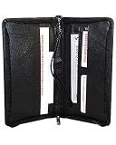 Genuine Cow Hide Leather Travel Passport Boarding Pass Ticket Wallet Available in 4 Colors: Burgundy, Black, Brown, Tan