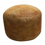 Soft Leather Luxe Bean Bag  Bigfoot Footstool, Tobacco