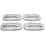 MaxMate 00-06 GMC Yukon/99-06 Sierra/07 Classic/02-06 Chevy Avalanche/99-06 Silverado/07 Classic/00-06 Suburban/Tahoe/02-06 Cadillac Escalade Chrome 4 Doors Handle Cover W/O Passenger Side Keyhole