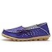 Lucksender Womens Hollow Out Carving Casual Leather Driving Flat Loafers Shoes 9B(M)US Purple