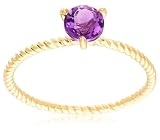Search : 10k Yellow Gold 5mm Amethyst Rope Design Solitaire Ring