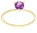 10k Yellow Gold 5mm Amethyst Rope Design Solitaire Ring