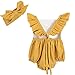 Baby Girls Romper Sunsuit Jumpsuit with Headband, Yellow (9M)