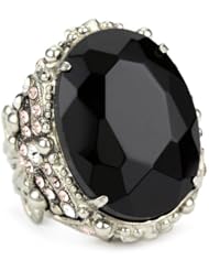 Sorrelli "French Blush" Bold Crystal Vintage Adjustable Silvertone Ring