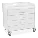 TrippNT 51041 Plastic Front Extra Wide Compact Locking Cart, 27" Width x 27" Height x 17" Depth, 4 Drawers, White
