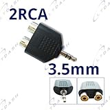 3.5mm Male to 2 Female RCA Plug AV Splitter Adapter 3.5mm Male to 2 Female RCA Plug AV Splitter Adapter