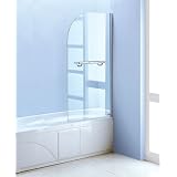LineaAqua Zambi 34 x 55 Bath Tub Enclosure Bath Tub Glass Screen w Swing Door, Towel Rack