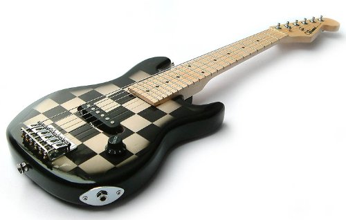 Chequered Black Childrens Guitar: 1/2 size Childs Electric Guitar for Kids Beginners aged 5-9