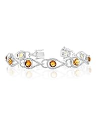 14K White Gold 2ct Diamond and Citrine Bracelet