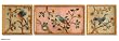 Painted glass wall art, 'Bird Family' (set of 3)