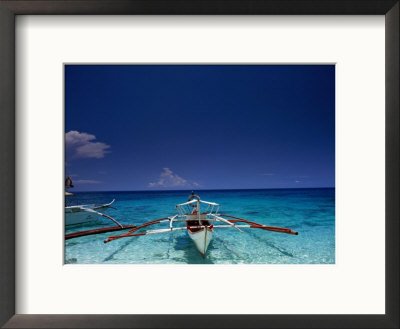 Cover image : Bangka (Outrigger Boat) at White Beach, Puerto Galera, Mindoro Occidental, Philippines Framed Photographic Poster Print by John Pennock, 21x17
