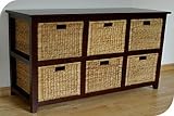 Pine & Water Hyacinth 6 Drawer Unit Outdoor Living