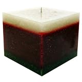 41OS%2BFj60wL. SL160  Triple color Square Pillar Candle   Burgundy/Green/Ivory   5X4   C563