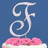 IMAGE OF Fully Covered in Crystal Monogram Wedding Cake Topper Letter - Letter F