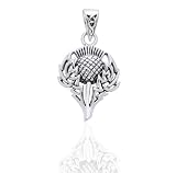 Scottish Spirit of Alba Thistle Celtic Knot Art Sterling Silver Pendant by Courtney Davis