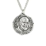 Sterling Silver "Saint Padre Pio" Medal by Bob Siemon, 20"