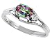 0.54 cts Genuine Mystic Rainbow Topaz and Diamond Ring - 14kt White or Yellow Gold