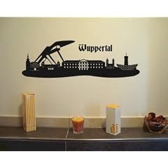 Wandtattoo Wuppertal Skyline Wandaufkleber in 12 Gr��en und 22 Farben (120x37cm creme)