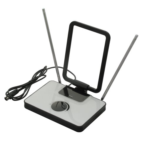 Schwaiger ZA 8965011 Aktive DVB-T Zimmerantenne (Klavierlack Optik, 30 dB ) schwarz/wei&szlig;