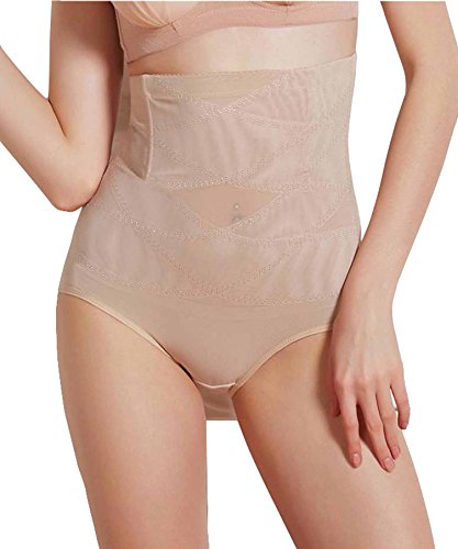 Gotoly Women Yoga Waist Cincher Girdle Tummy Slimmer Sexy Thong Panty Shapewear (XL, Beige)