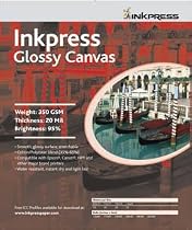 Inkpress Fine Art Glossy Canvas, 350 gsm, 20 mil, 35% Cotton, 65% Polyester, 8.5 x 11, (50 sheets)