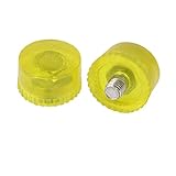 uxcell ハンマーヒント プラスチック 金属材質 10mmねじ クリアイエロー 2個入り