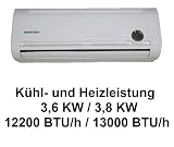 Produkt-Bild: RIEWITEC Split Klimaanlage 12000 btu (3,6 / 3,8 KW) K&uuml;hl- u. Heizleistung