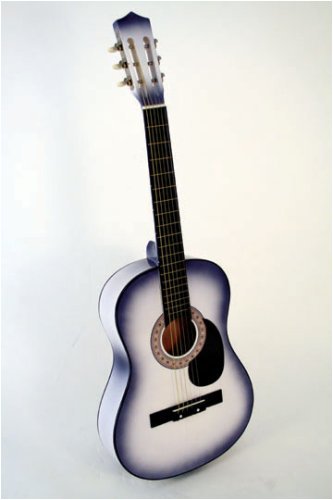 Crescent 38 White Acoustic Guitar with Gig Bag and Accessories