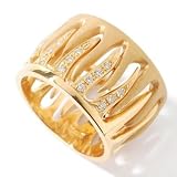 18K Gold Diamond Flame Ring