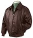 Leather Bomber Jacket, Color: Brown, Size: XX-Large Tall