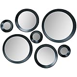 Kiera Grace Carla Round Mirrors, Black, Set of 7