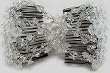 Hair Bling Clear White Floral Hugger Beaded Double Comb 04001