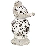 Produkt-Bild: VOGEL AUF KUGEL GARTENFIGUR STEIN & KERAMIK ROSEN